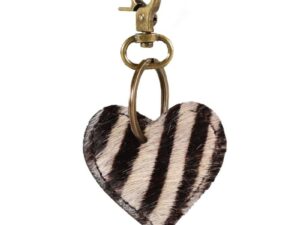 Keychain heart zebra