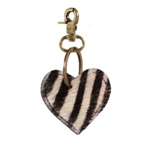 Keychain heart zebra