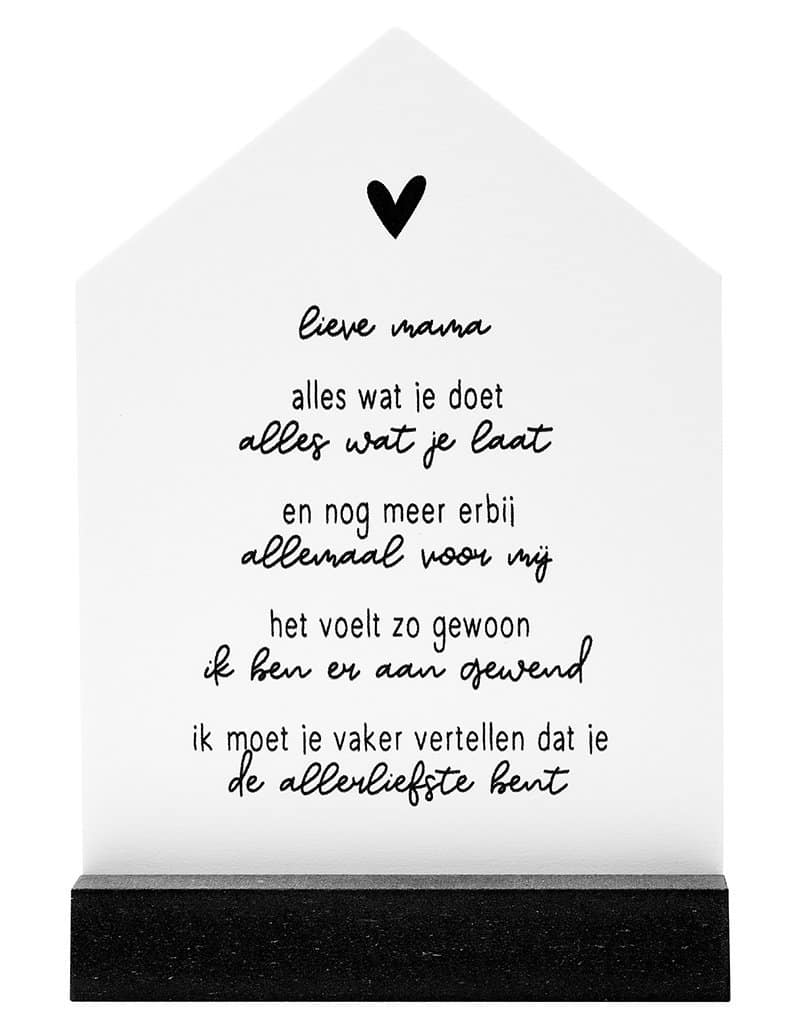 Kort geleden Kansen Gezicht omhoog Zoedt - Huisje met gedicht voor de allerliefste moeder - Lovely Label