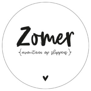 Zoedt tuincirkel- Wit met tekst 'Zomer avontuur..'