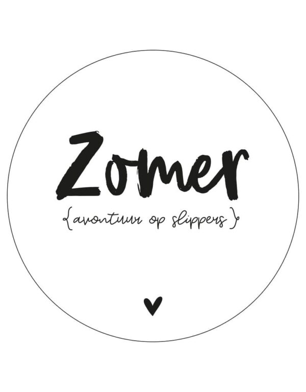 Zoedt tuincirkel- Wit met tekst 'Zomer avontuur..'