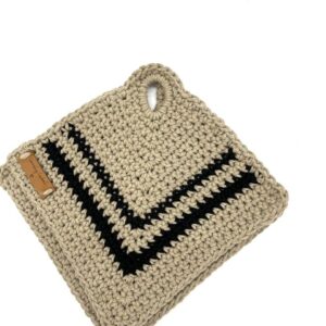 Retro pannenlappen- beige/zand