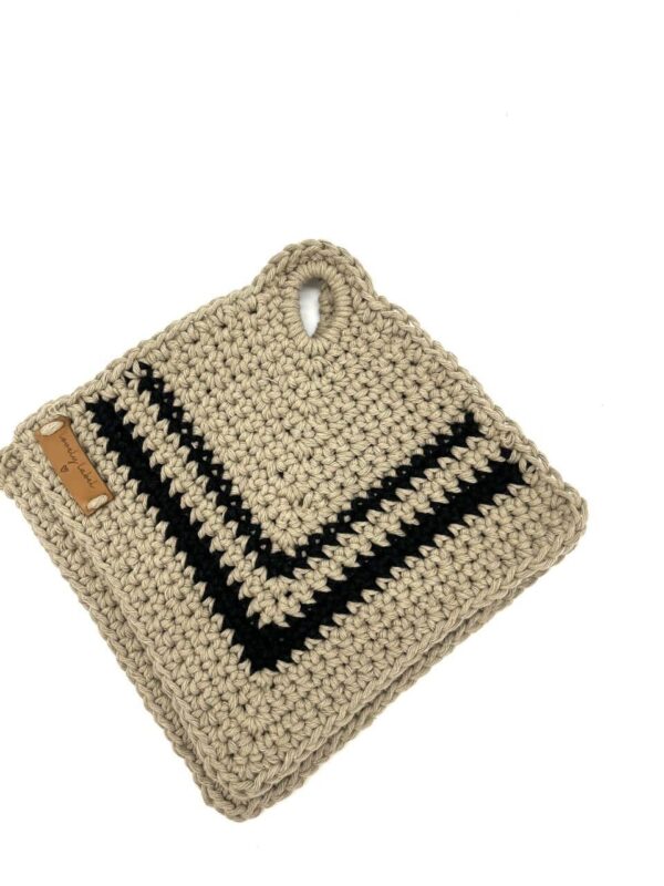 Retro pannenlappen- beige/zand