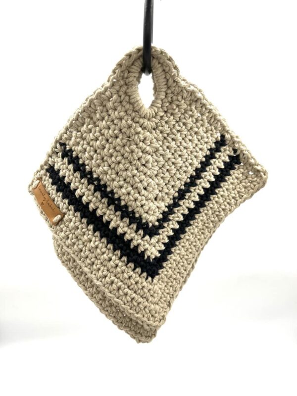 Retro pannenlappen- beige/zand