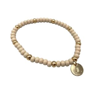 Armband Ecru met Goud rond