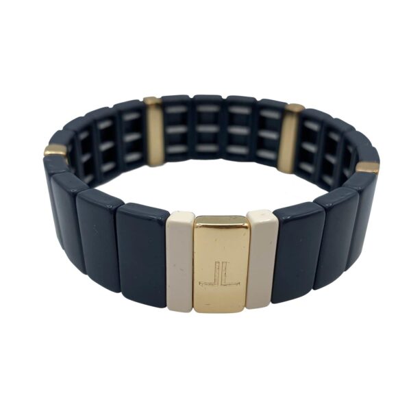 Armband Antraciet Ecru Goud