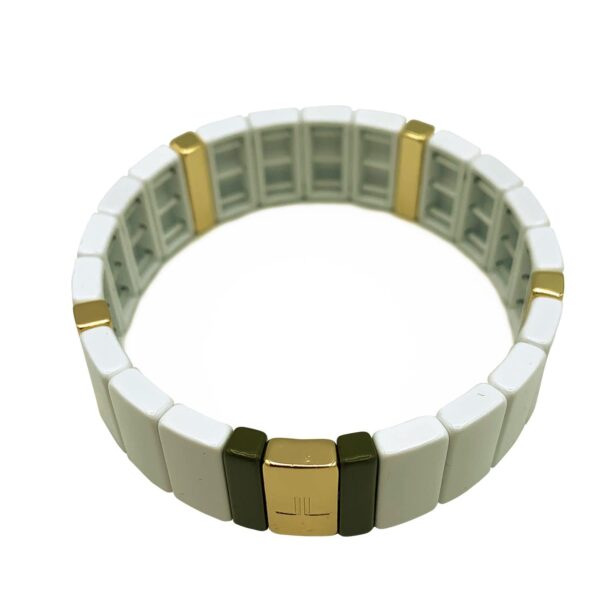 Armband Wit groen goud