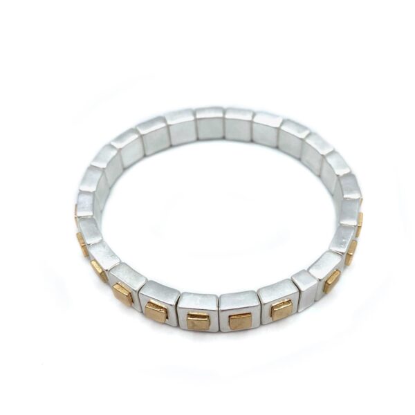 Armband Zilver met Gouden vierkant