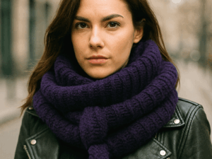 Chunky shawl Cozy Style – Diep Paars