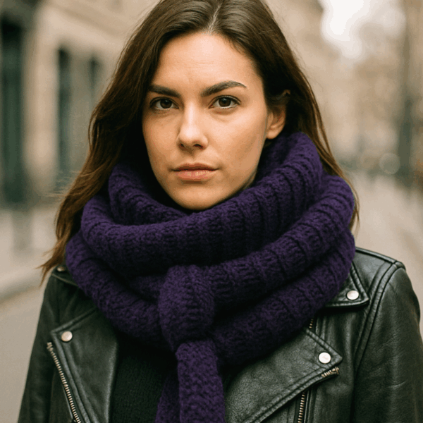 Chunky shawl Cozy Style – Diep Paars