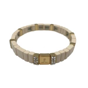 armband warm winter ecru glitter