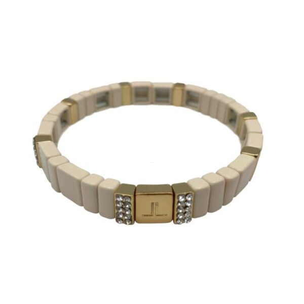armband warm winter ecru glitter