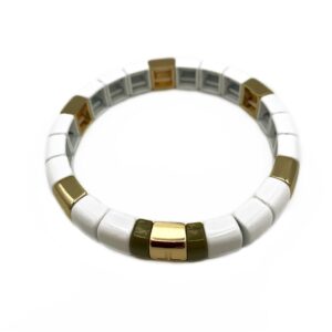 Armband Wit Groen en Goud