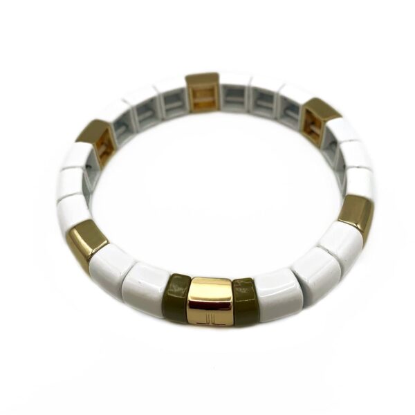Armband Wit Groen en Goud