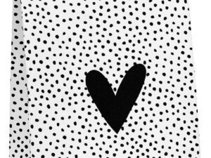 Cadeauzakje wit met dots patroon en hart