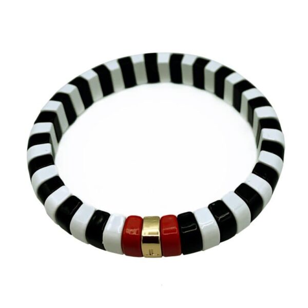 Armband Zwart Wit Rood en Goud