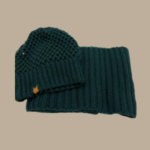 Col Shawl met Beanie - donker groen
