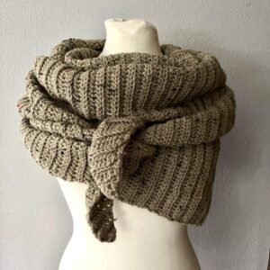 stoere shawl zand (gemeleerd)