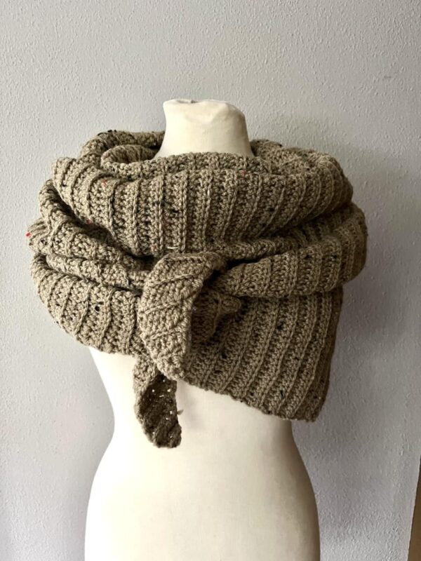 stoere shawl zand (gemeleerd)
