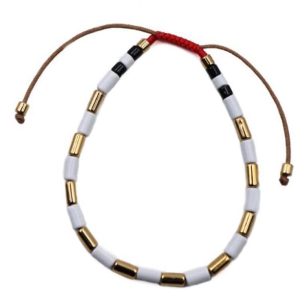 Armband - zwart wit en rood
