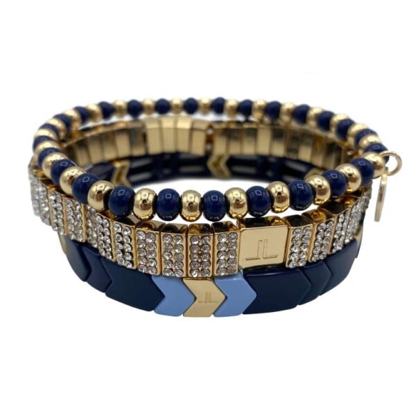 armbanden goud glitter blauw