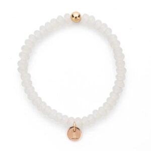 Armband white glass beads