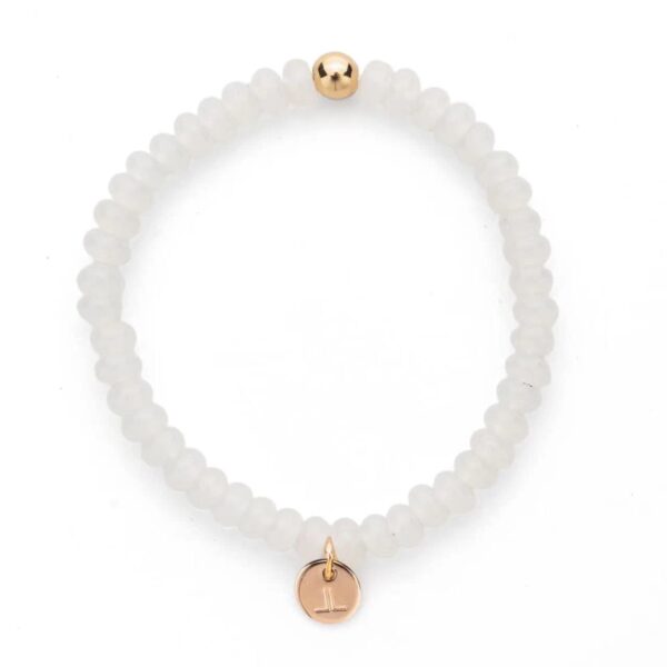 Armband white glass beads