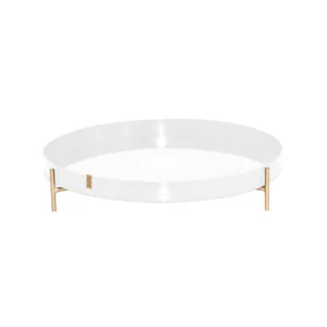 Wit metalen blad met standaard.