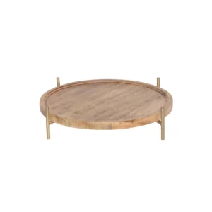 Ronde houten blad met standaard
