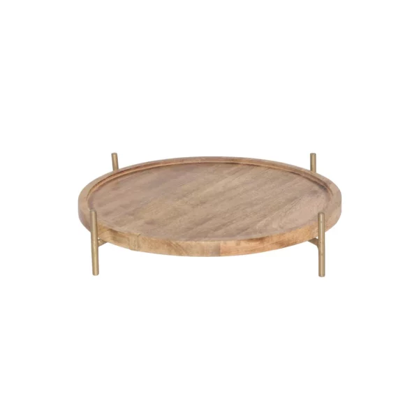 Ronde houten blad met standaard