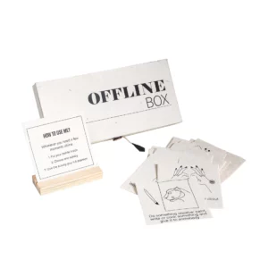 Offline box. Tegenwoordig zijn we zoveel online, terwijl het zo fijn kan zijn wat meer offline te zijn. Met onze boxjes willen jou helpen meer mooie momenten te creëren.