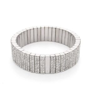 armband glitters zilver breed