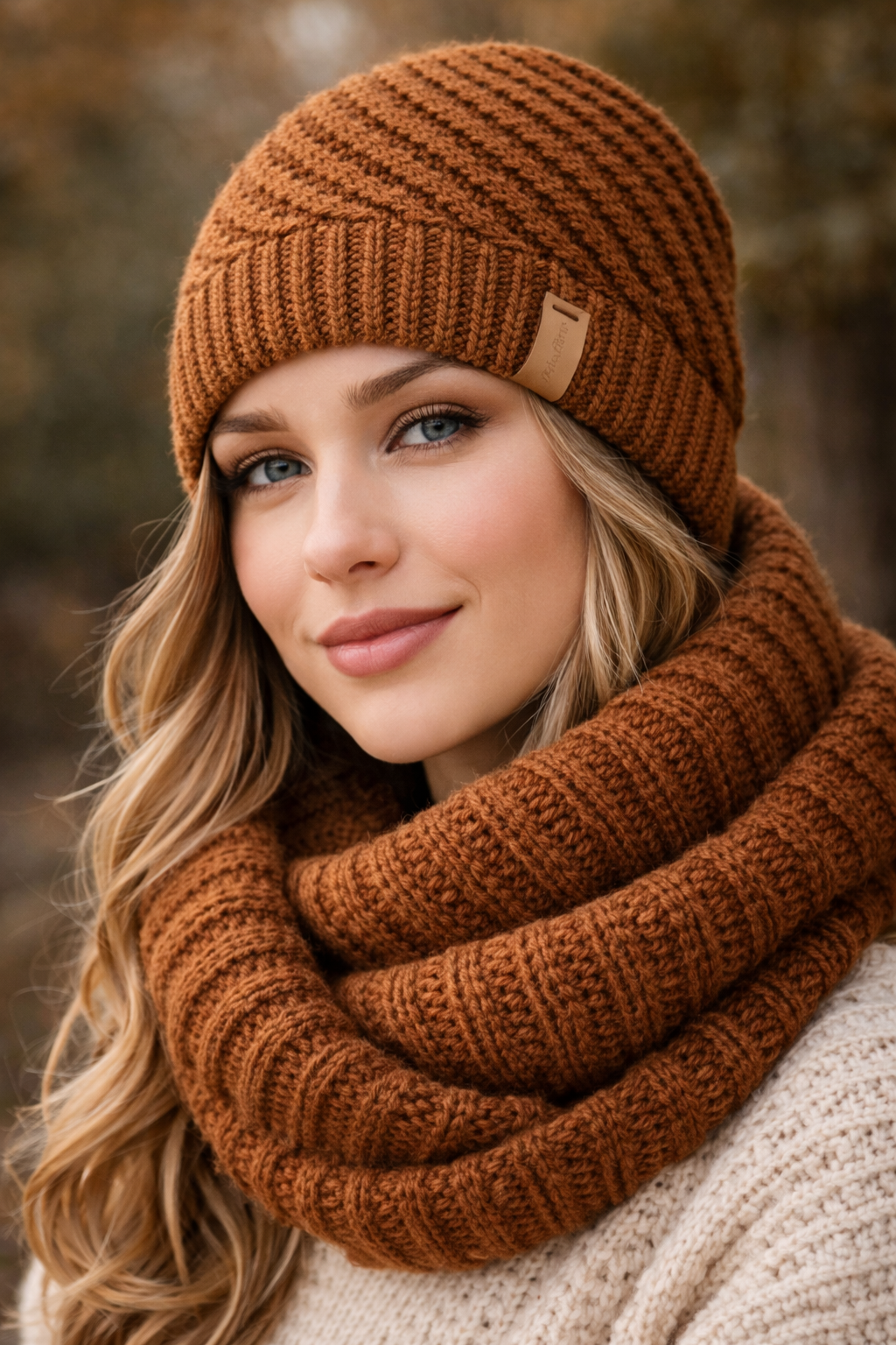 Col Shawl Cozy Brique