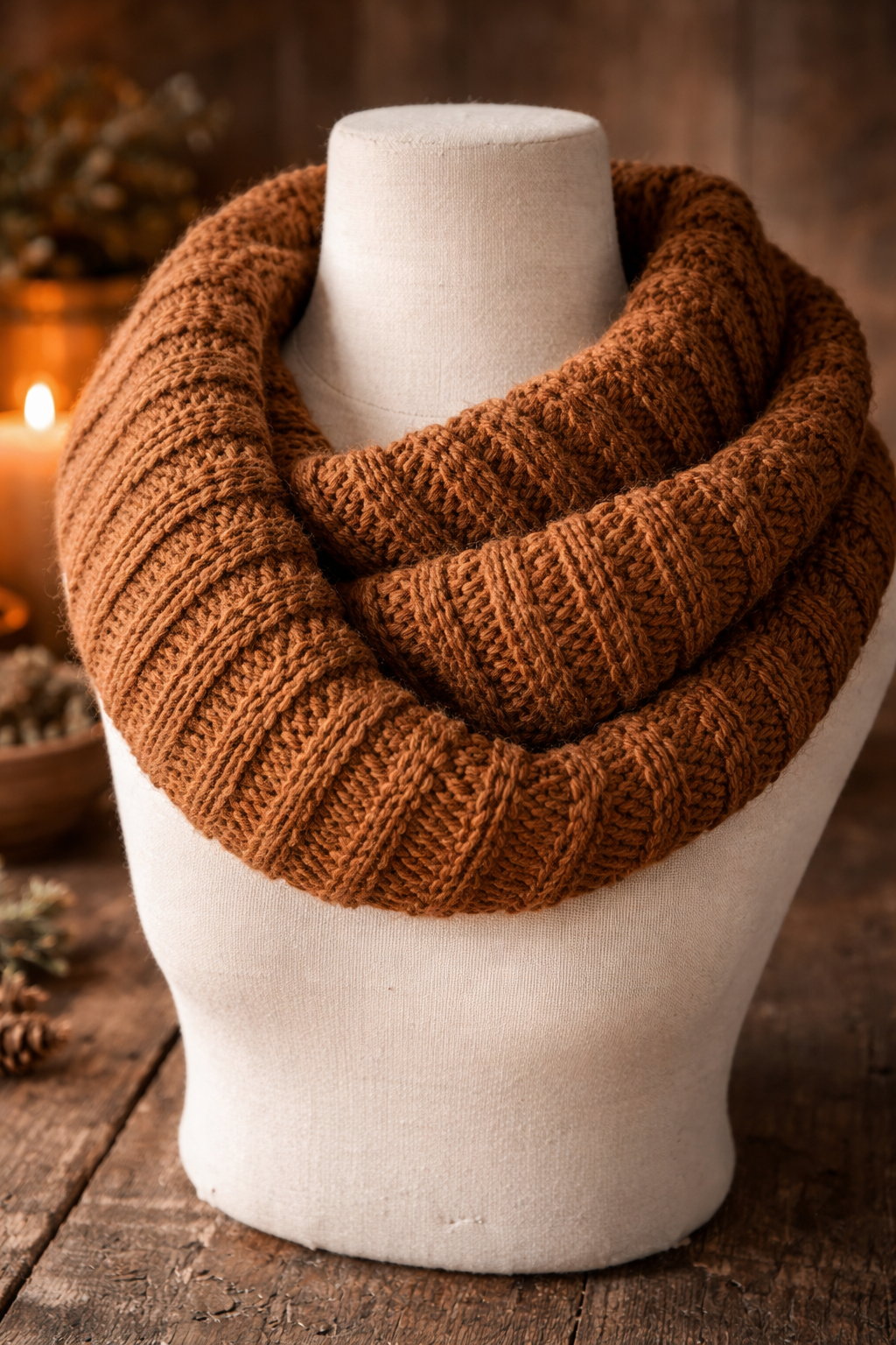 Col Shawl Cozy Brique