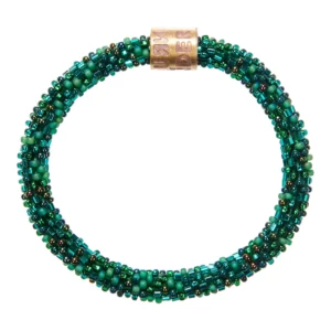 Beaded bracelet roll on armbandje groen