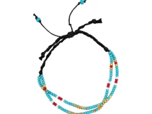Blauwe morse code armband