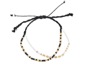 Zwarte morse code armband 'Hoop en Moed'