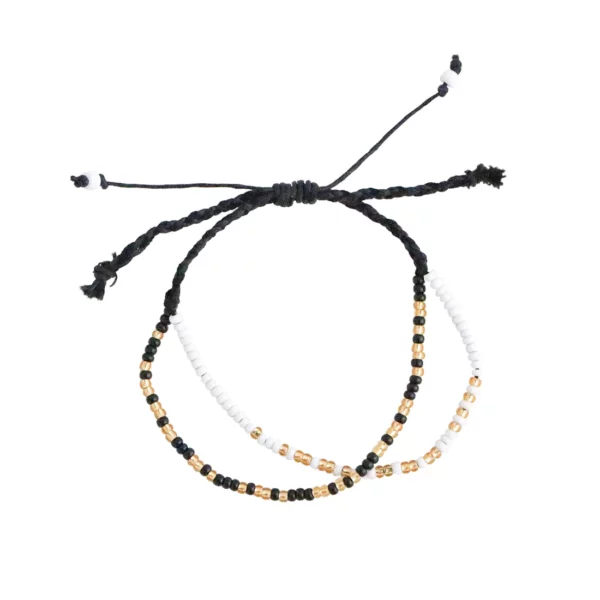 Zwarte morse code armband 'Hoop en Moed'