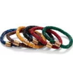 Beaded bracelet roll on armbandje groen
