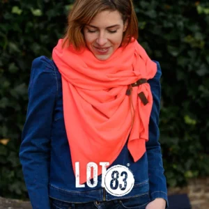 shawl fien neon oranje/roze