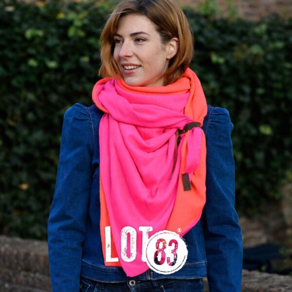 shawl fien twin neon oranje/pink