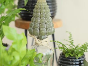 Bubble tree candle h.12 Ø7 cm moss green