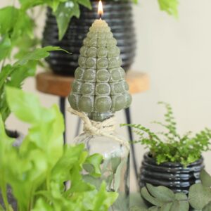 Bubble tree candle h.12 Ø7 cm moss green