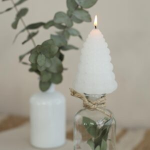 Bubble tree candle h.12 Ø7 cm white