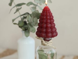 bubble tree candle red