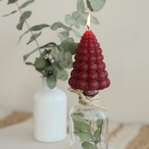 bubble tree candle red