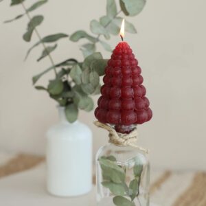 bubble tree candle red