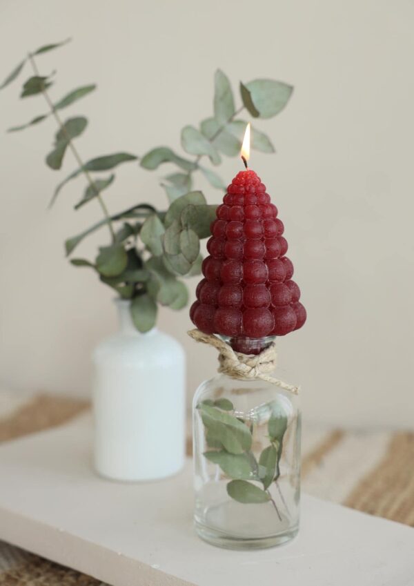 bubble tree candle red