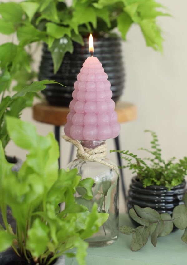 candle mauve pink