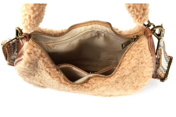 Camel teddy crossbodytas Lok